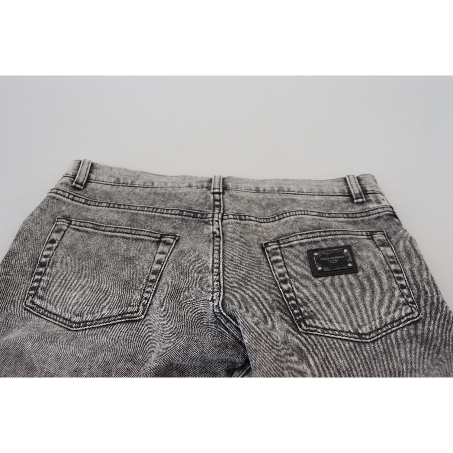 Dolce & Gabbana Grey Washed Cotton Slim Fit Men Denim Jeans