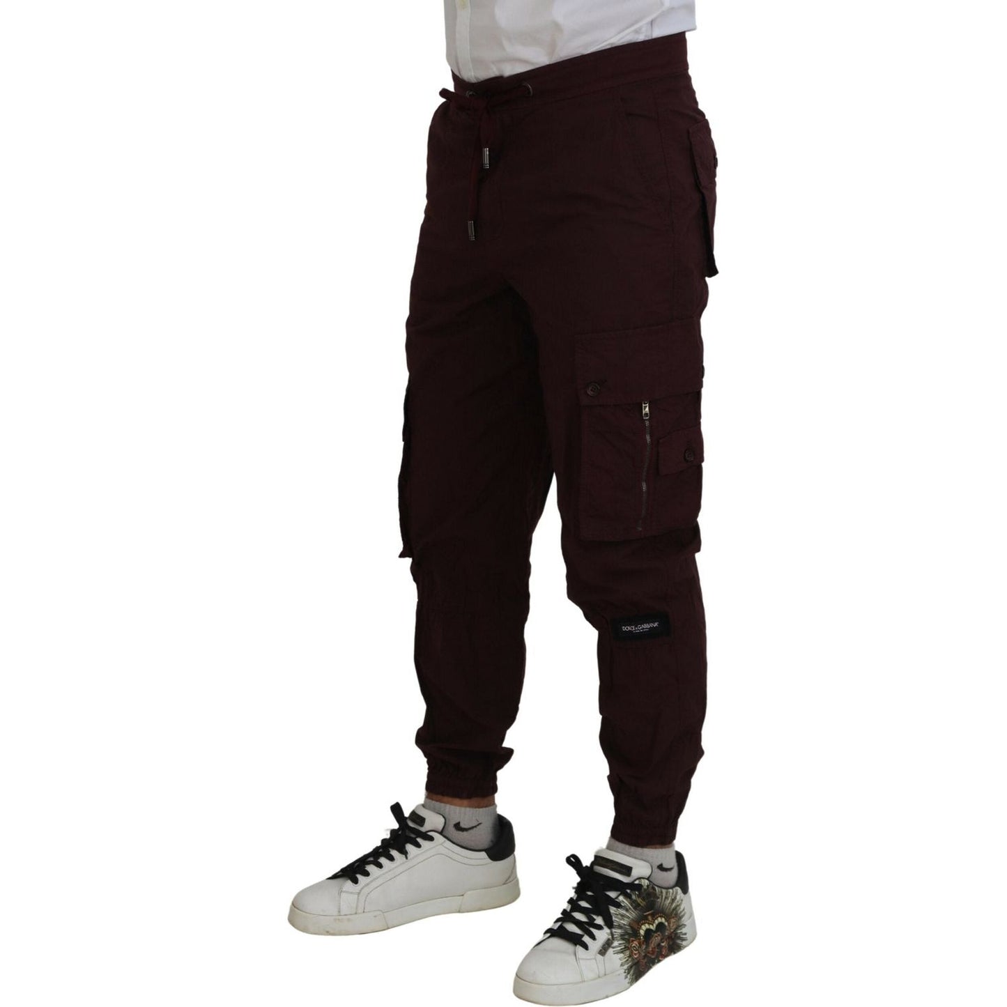 Dolce & Gabbana Elegant Burgundy Cotton Jogger Pants Dolce & Gabbana