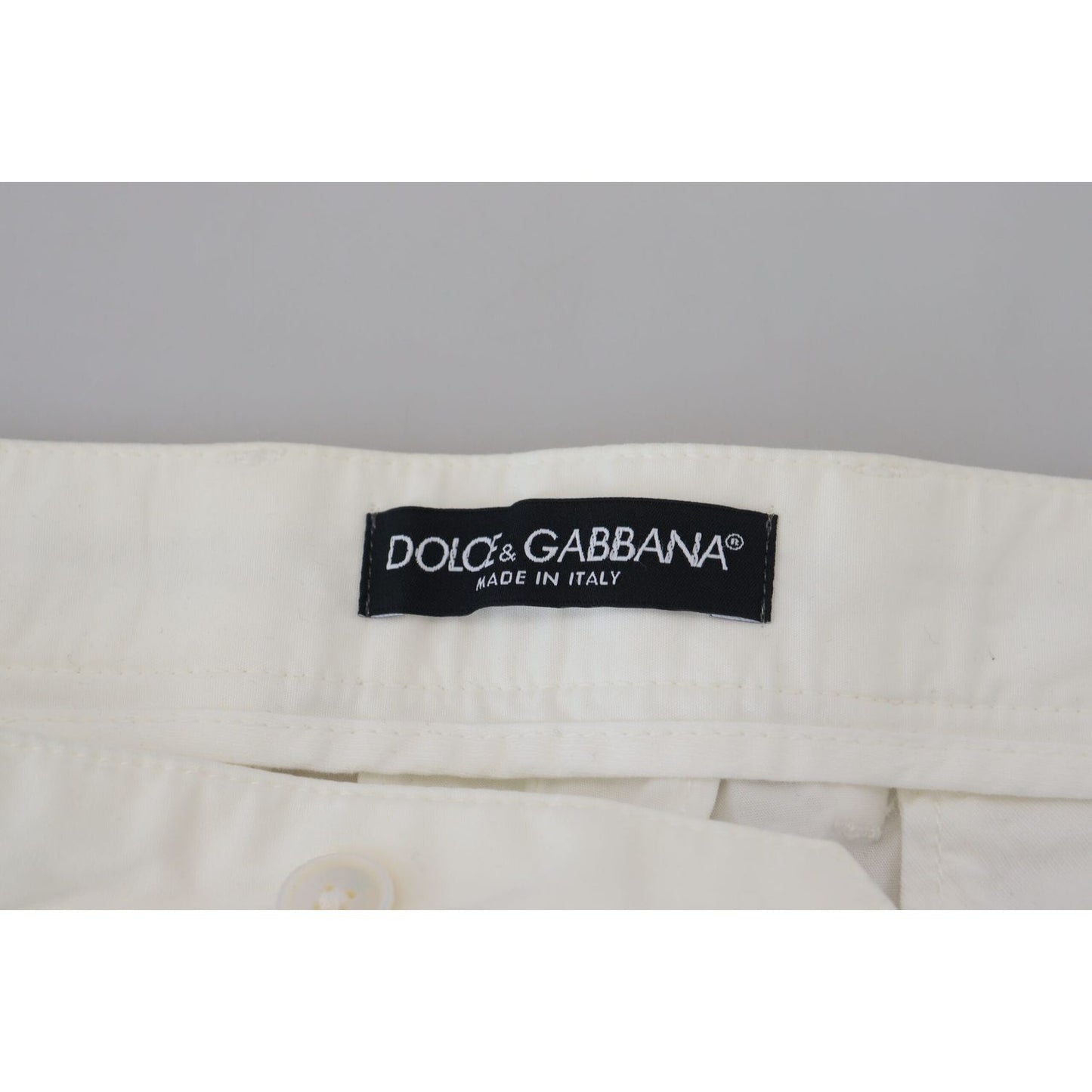 Dolce & Gabbana Elegant White Cotton Chino Pants Dolce & Gabbana