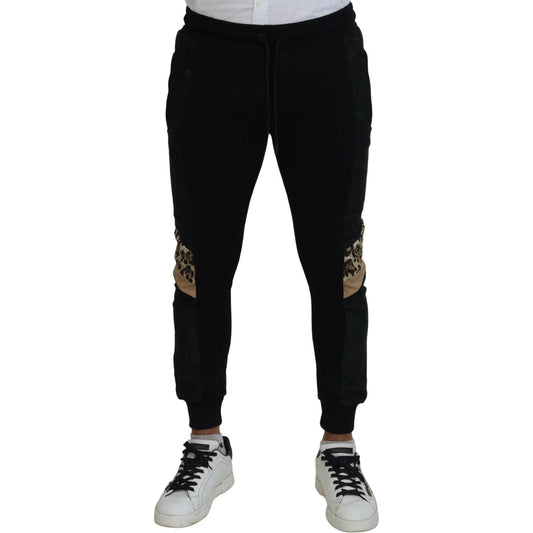 Dolce & Gabbana Black Polyester Skinny Jogger Men Pants