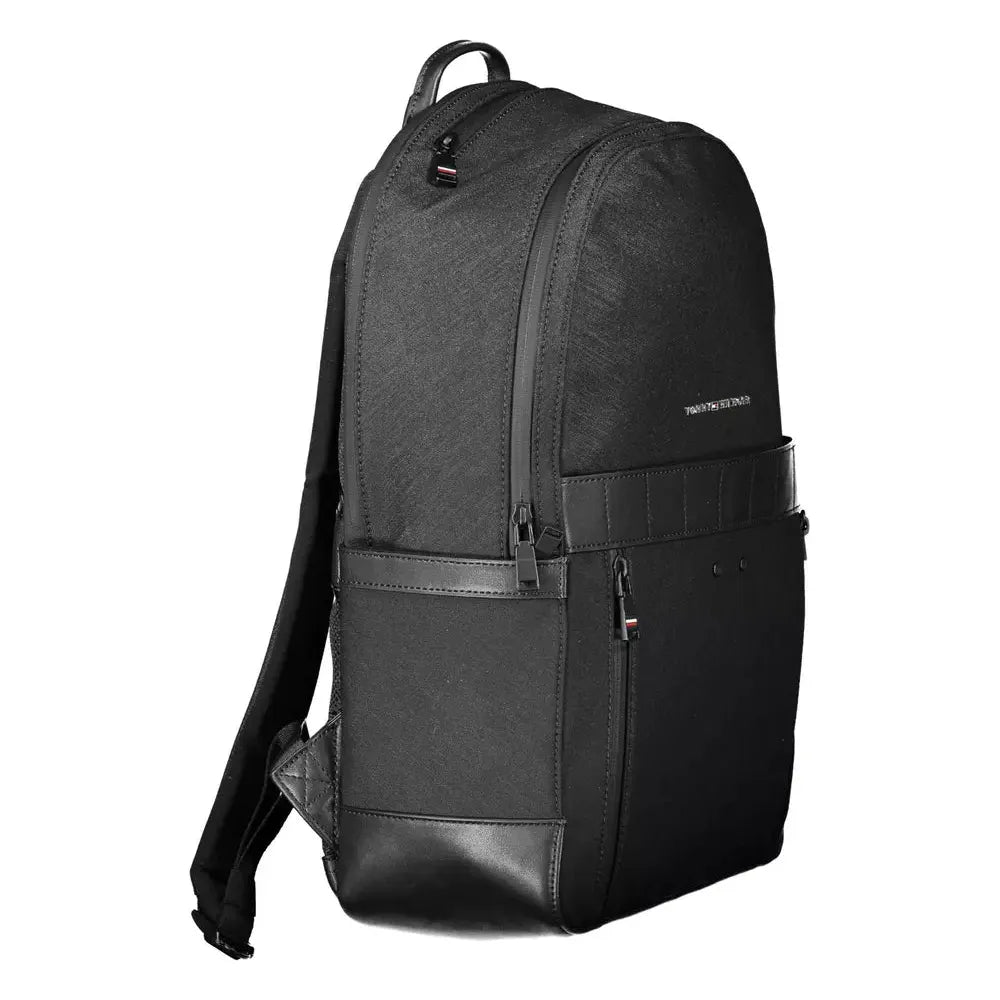 Tommy Hilfiger Black Nylon Men Backpack Tommy Hilfiger