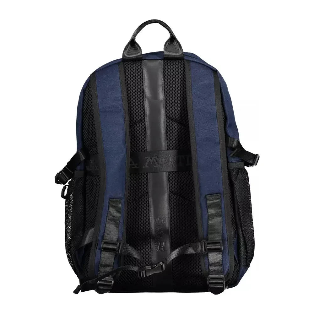 La Martina Blue Polyester Men Backpack La Martina