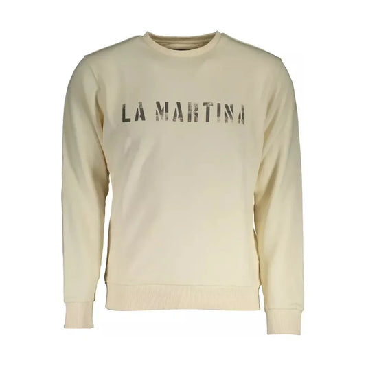 La Martina White Cotton Men Sweater La Martina