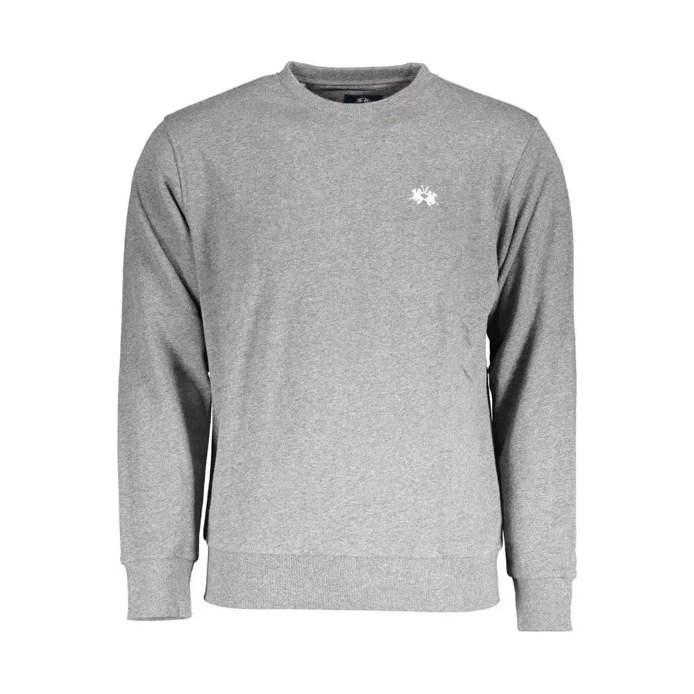 La Martina Gray Cotton Men Sweater