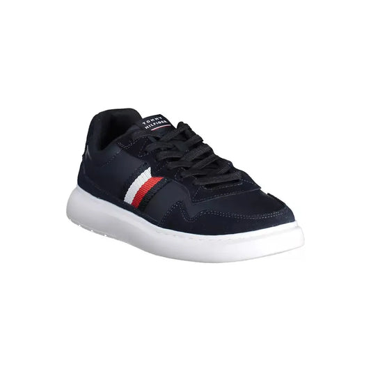 Tommy Hilfiger Blue Leather Men Sneaker Tommy Hilfiger