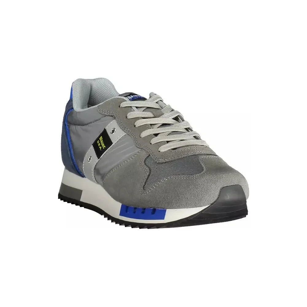 Blauer Gray Leather Men Sneaker Blauer