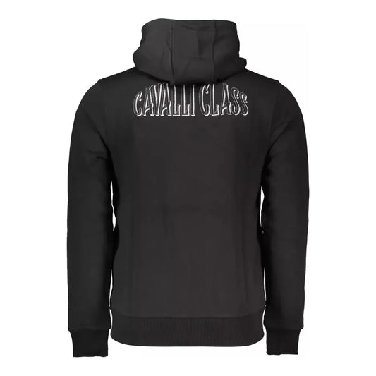 Cavalli Class Black Cotton Men Sweater Cavalli Class