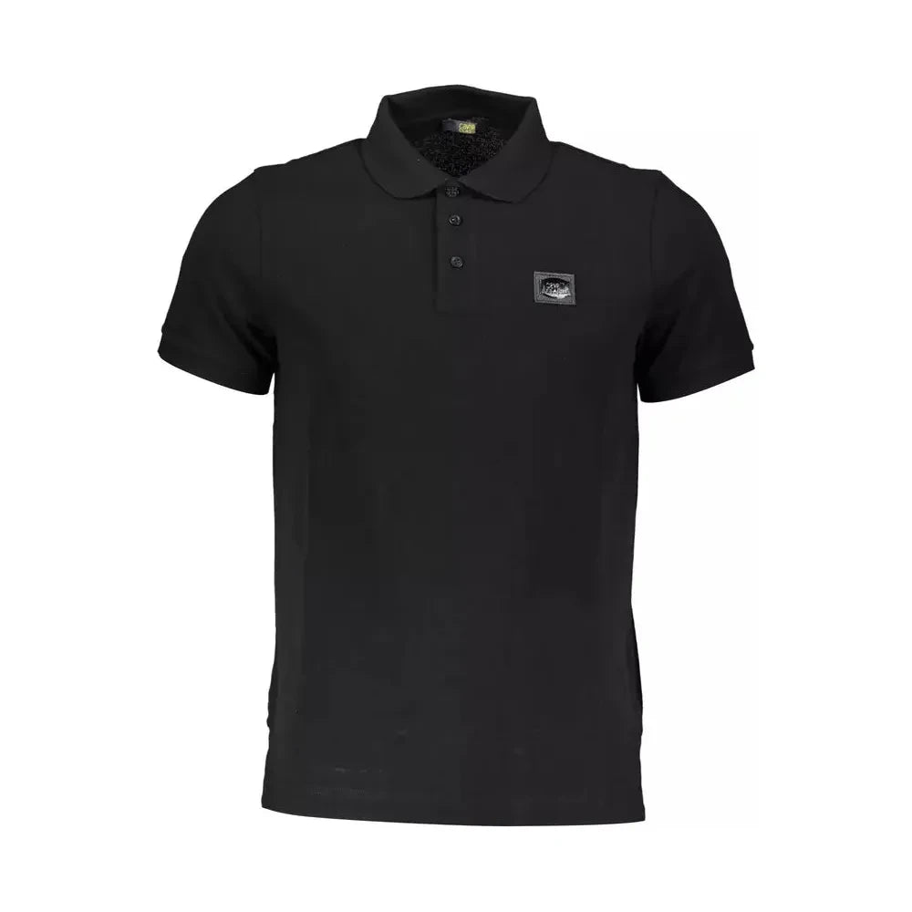 Cavalli Class Black Cotton Men Polo Shirt Cavalli Class