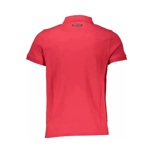 Cavalli Class Red Cotton Men Polo Shirt Cavalli Class