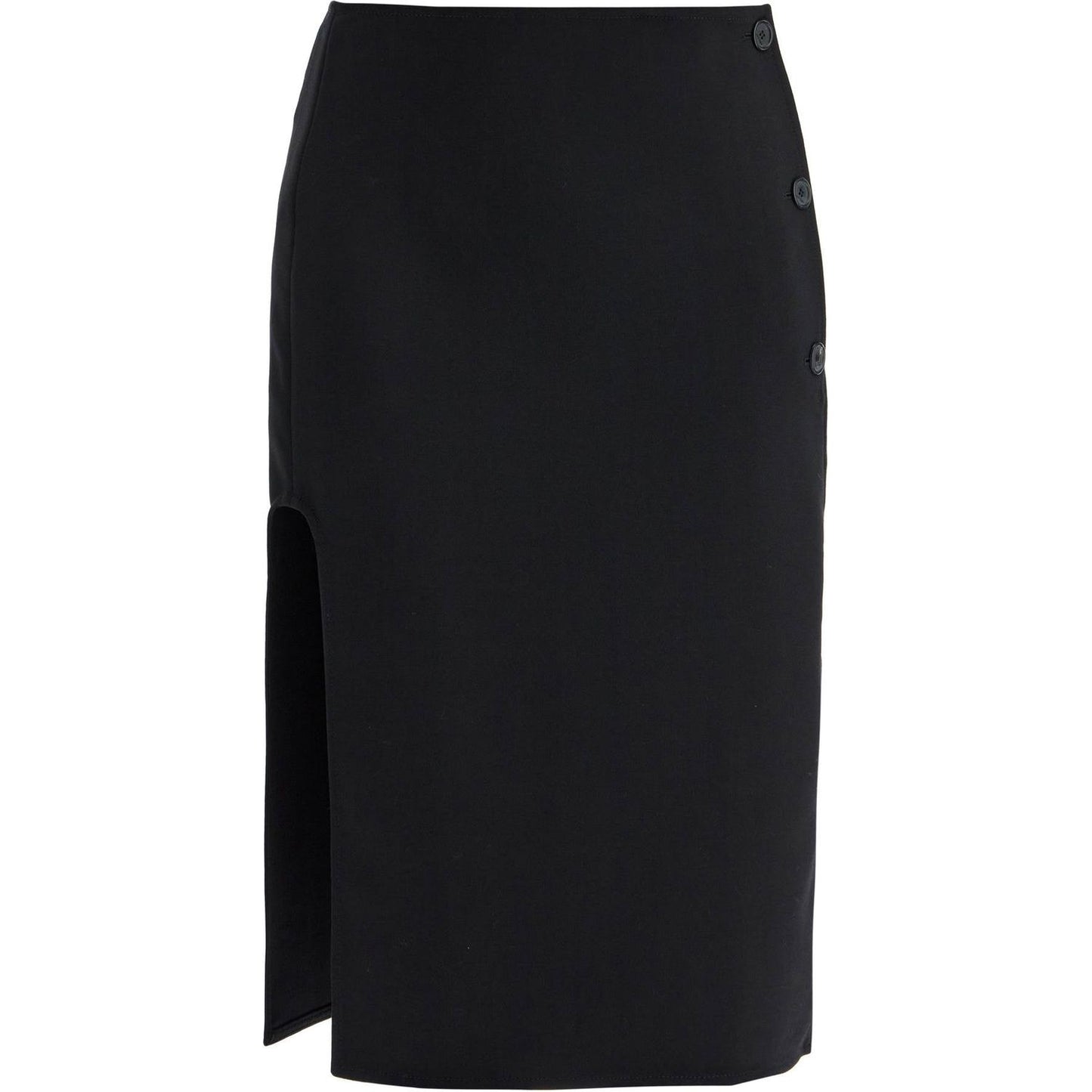 Courreges midi oblique wool skirt