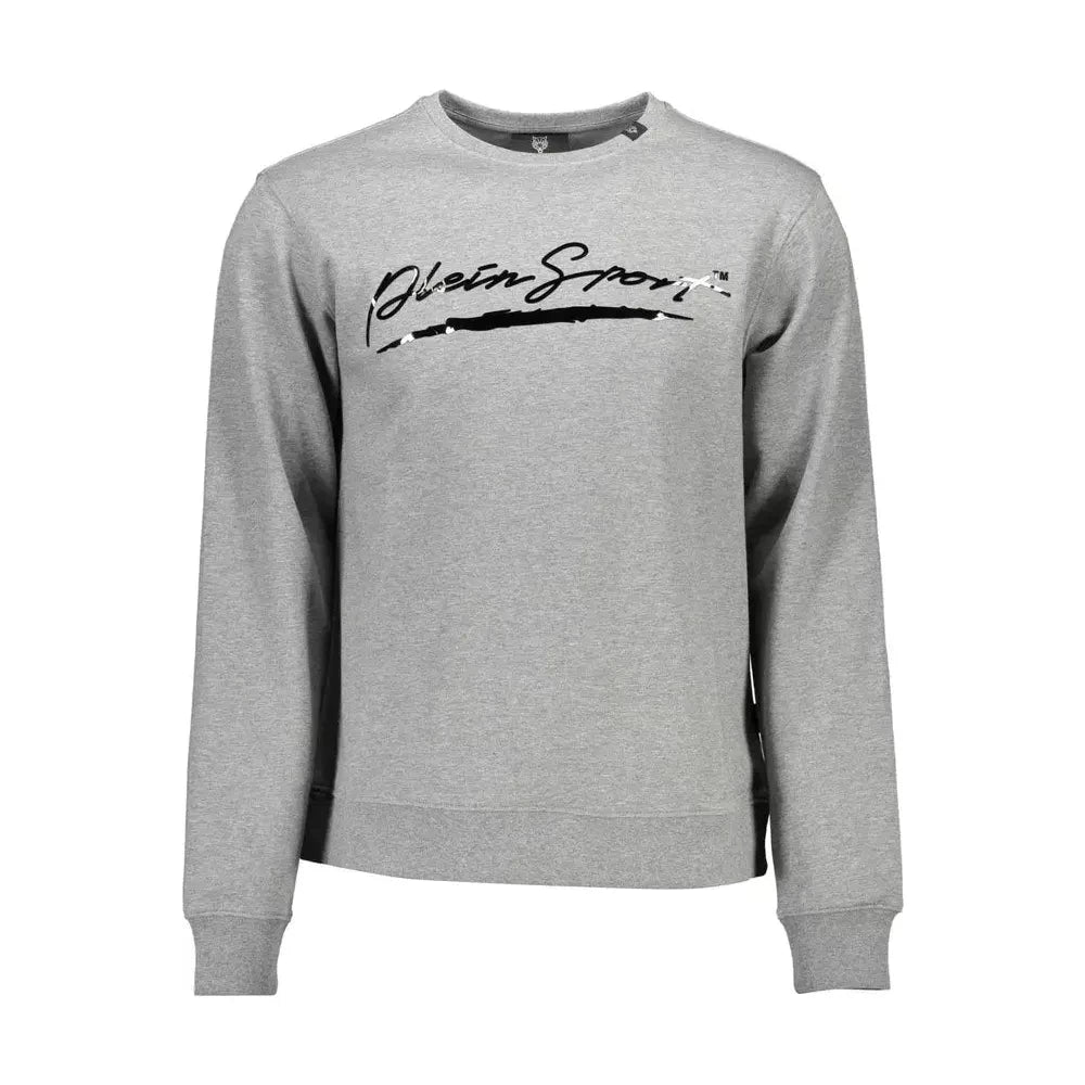 Plein Sport Gray Cotton Men Sweater Plein Sport