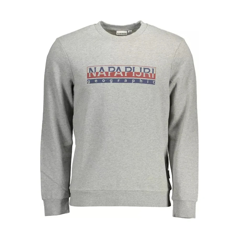 Napapijri Gray Cotton Men Sweater Napapijri