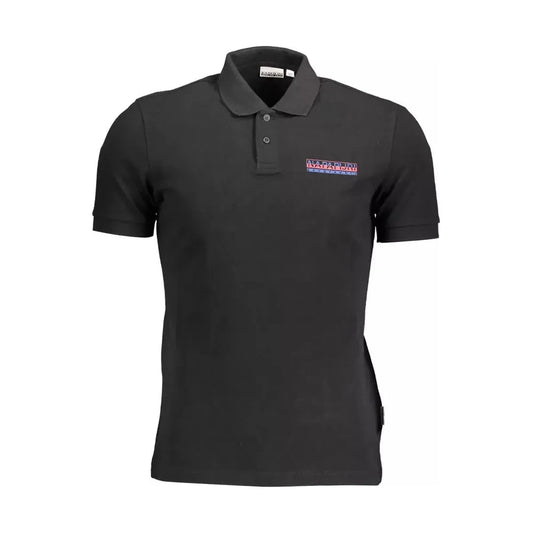 Napapijri Black Cotton Men Polo Shirt Napapijri