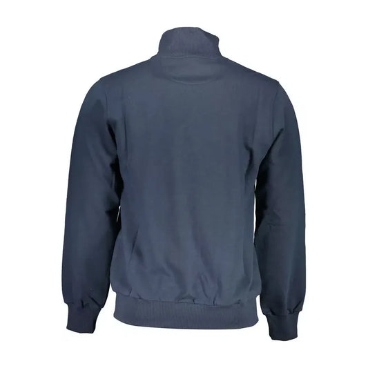 La Martina Blue Cotton Men Sweater La Martina