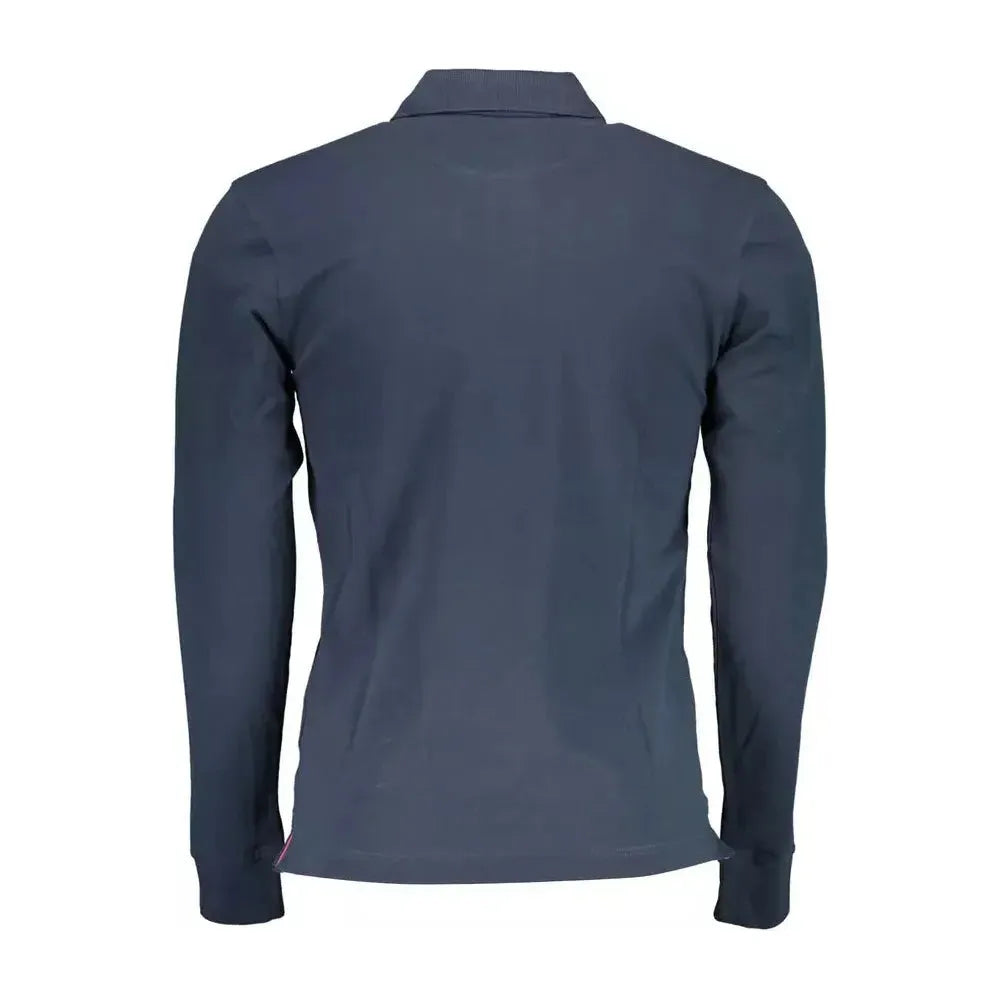 La Martina Blue Cotton Men Polo Shirt La Martina