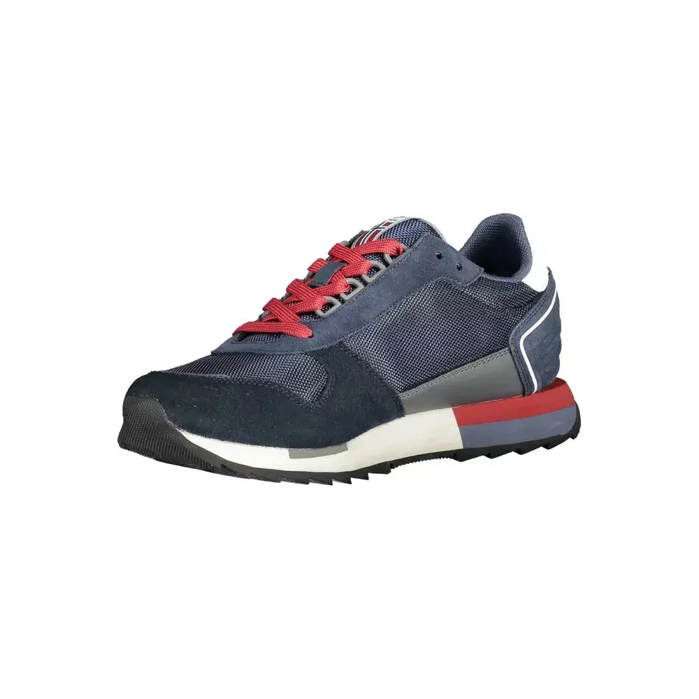 Napapijri Blue Leather Men Sneaker Napapijri