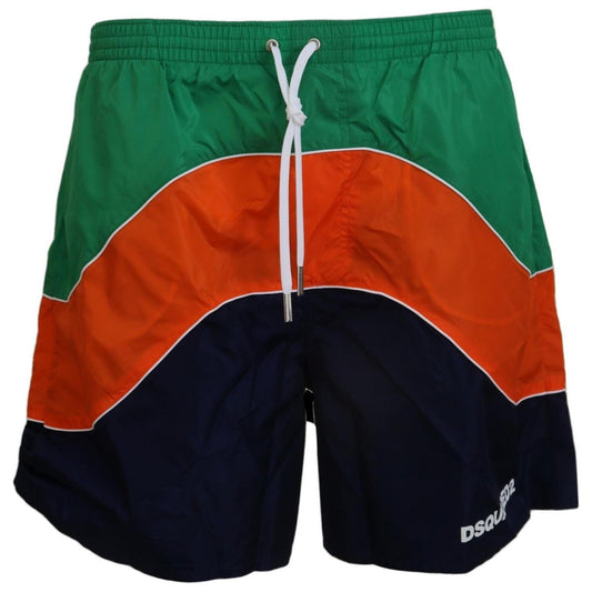 Dsquared² Multicolor Logo Print Men Beachwear Swimwear Short Dsquared²