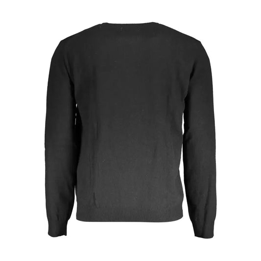 La Martina Black Wool Men Sweater La Martina