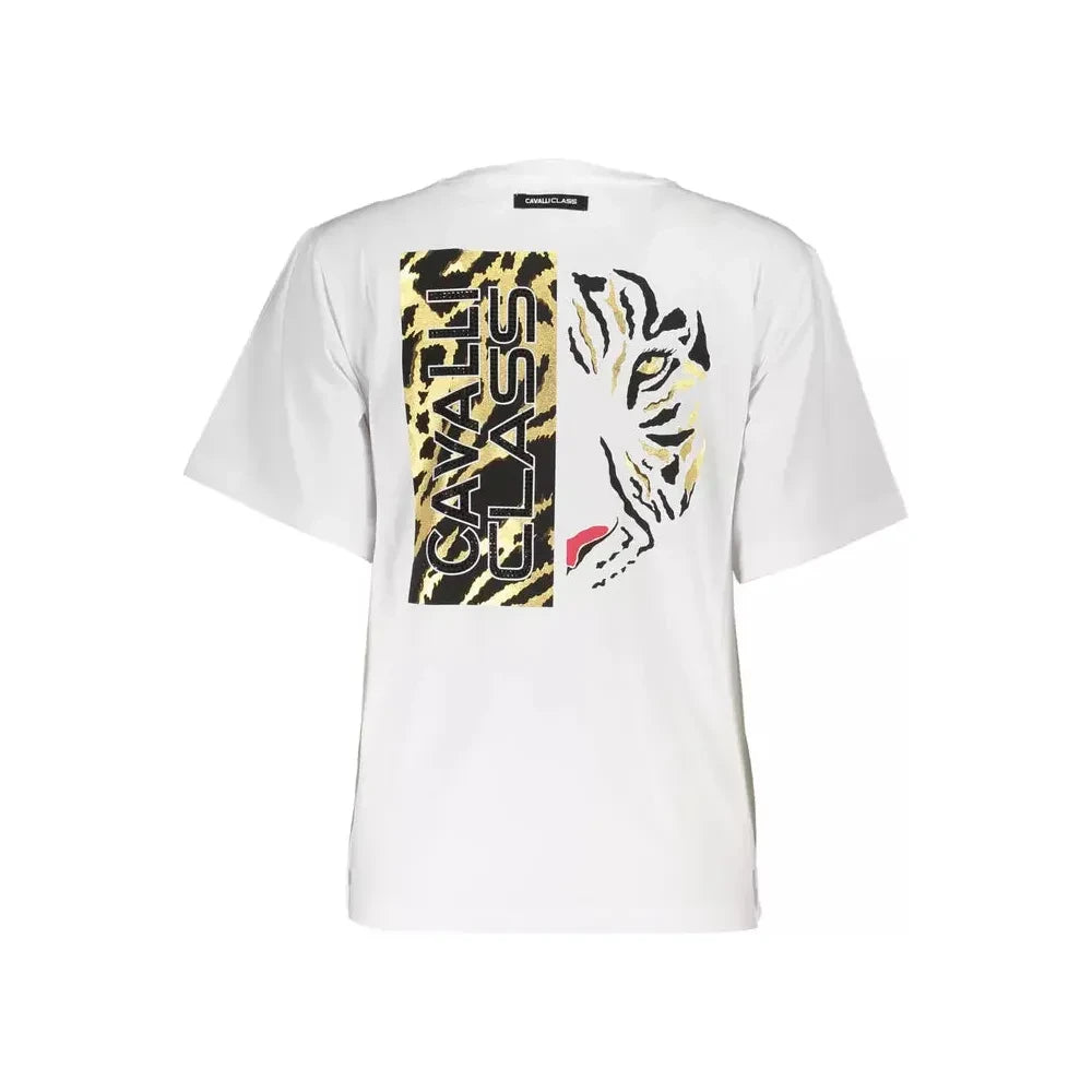 Cavalli Class White Cotton Women T-Shirt Cavalli Class