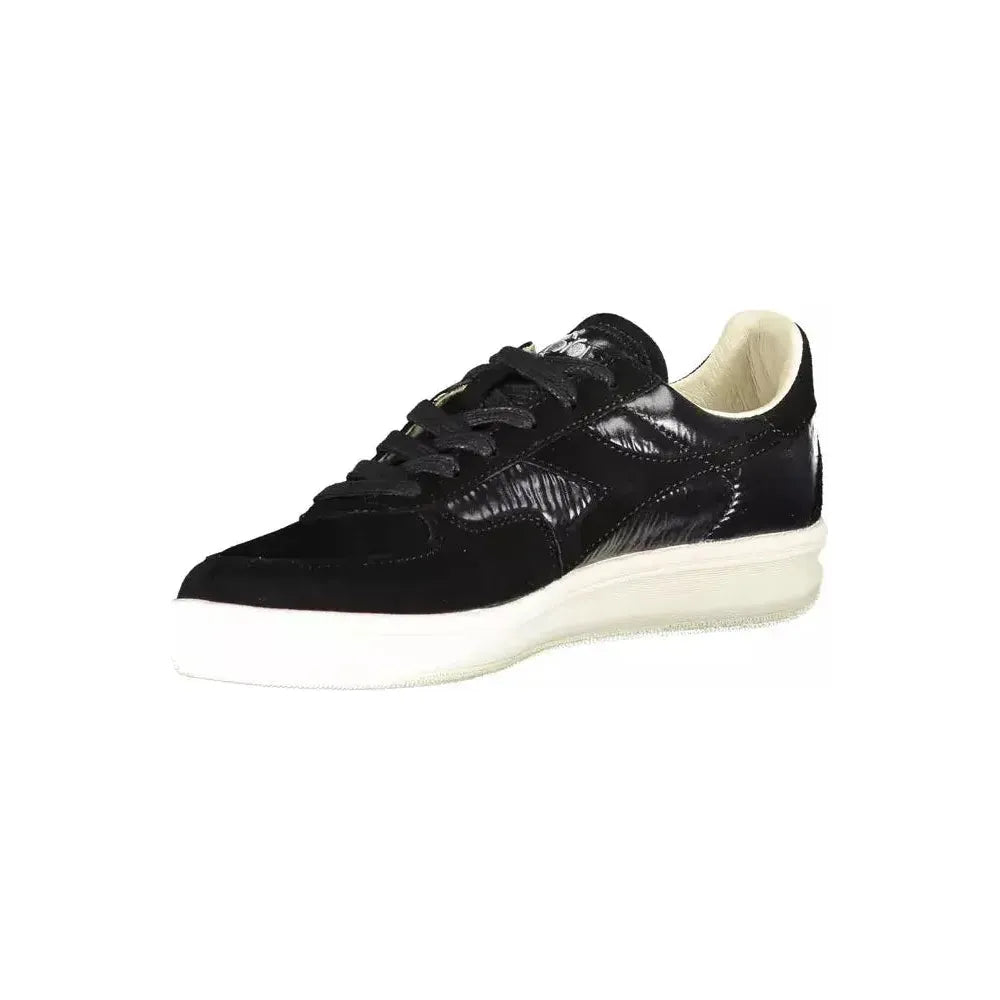 Diadora Black Leather Women Sneaker Diadora