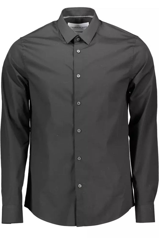 Calvin Klein Black Cotton Men Shirt Calvin Klein