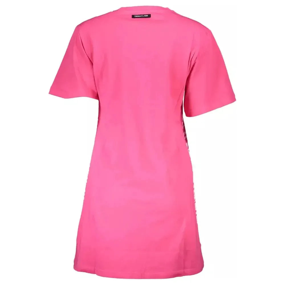 Cavalli Class Pink Cotton Women Dress Cavalli Class