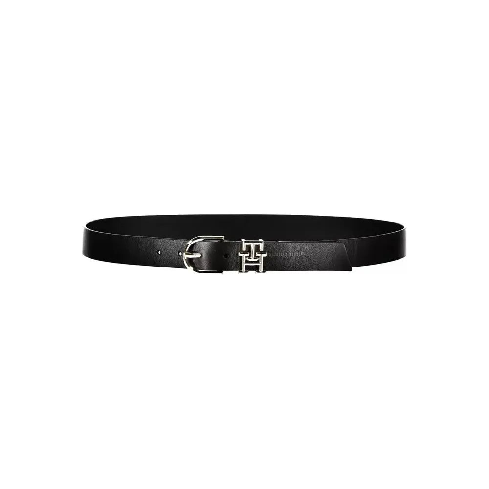 Tommy Hilfiger Black Leather Women Belt Tommy Hilfiger