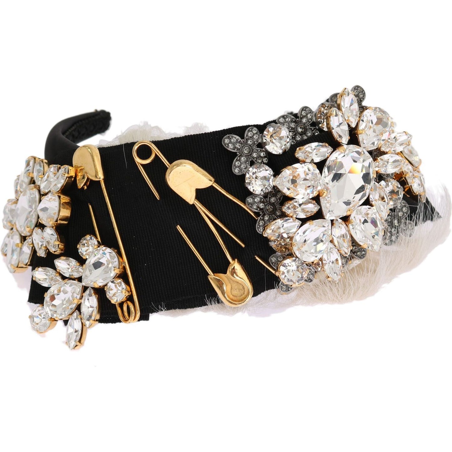 Dolce & Gabbana Elegant Black Crystal Headband Diadem Dolce & Gabbana