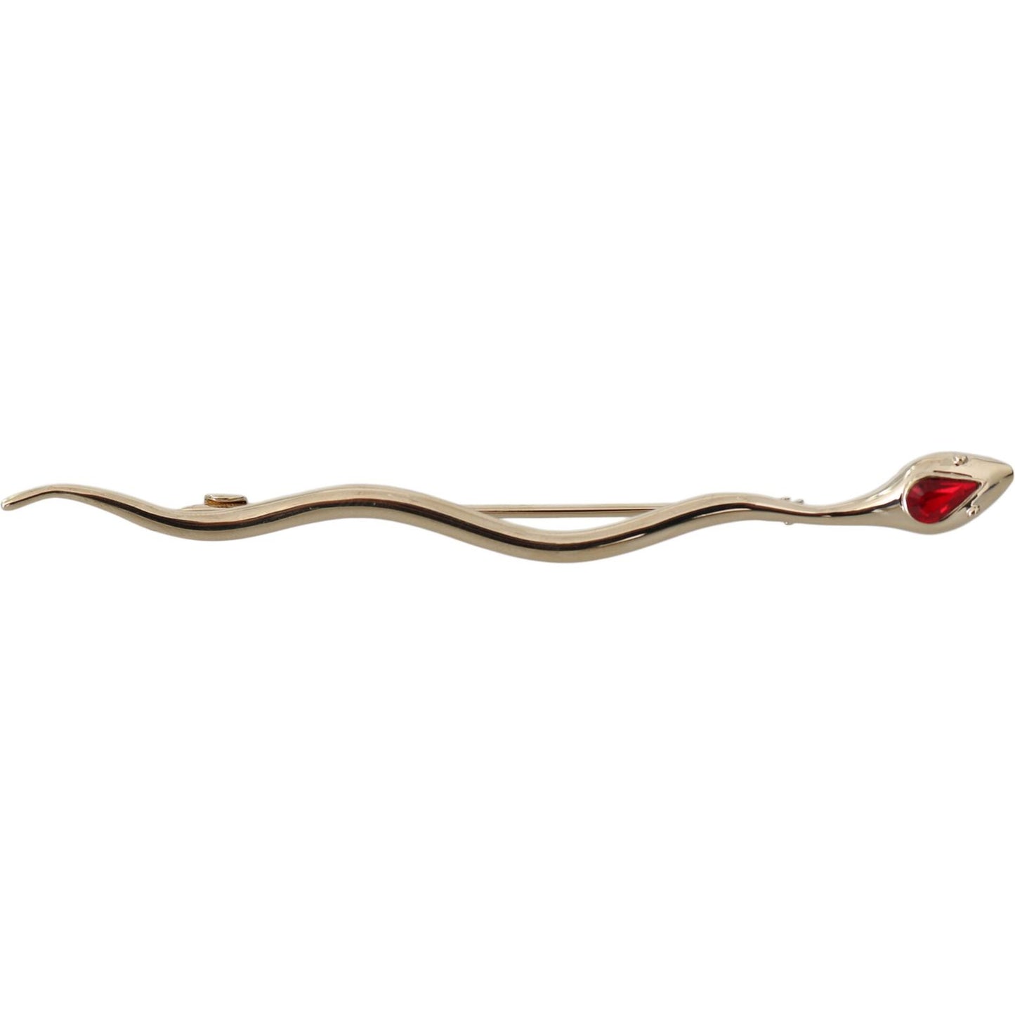 Dolce & Gabbana Silver Brass Crystal Spilla Serpente Brooch Pin