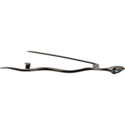 Dolce & Gabbana Silver Brass Crystal Spilla Serpente Brooch Pin