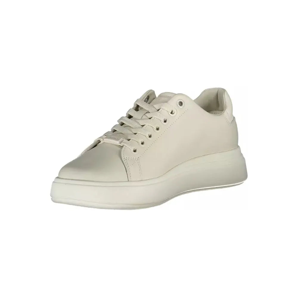 Calvin Klein Beige Leather Women Sneaker Calvin Klein