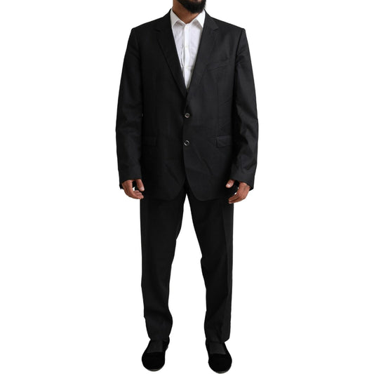 Dolce & Gabbana Elegant Black Virgin Wool Martini Suit Dolce & Gabbana