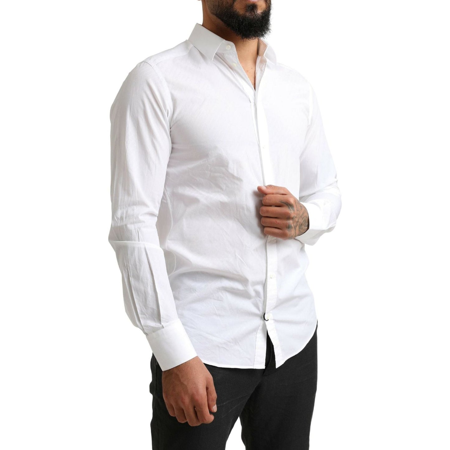 Dolce & Gabbana Elegant White Cotton Martini Dress Shirt Dolce & Gabbana