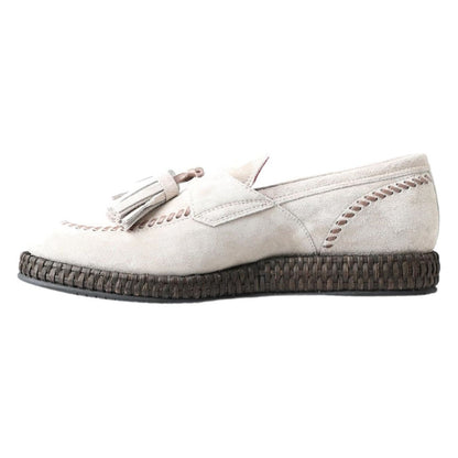 Dolce & Gabbana Ivory Suede Leather Men Espadrille Shoes Dolce & Gabbana