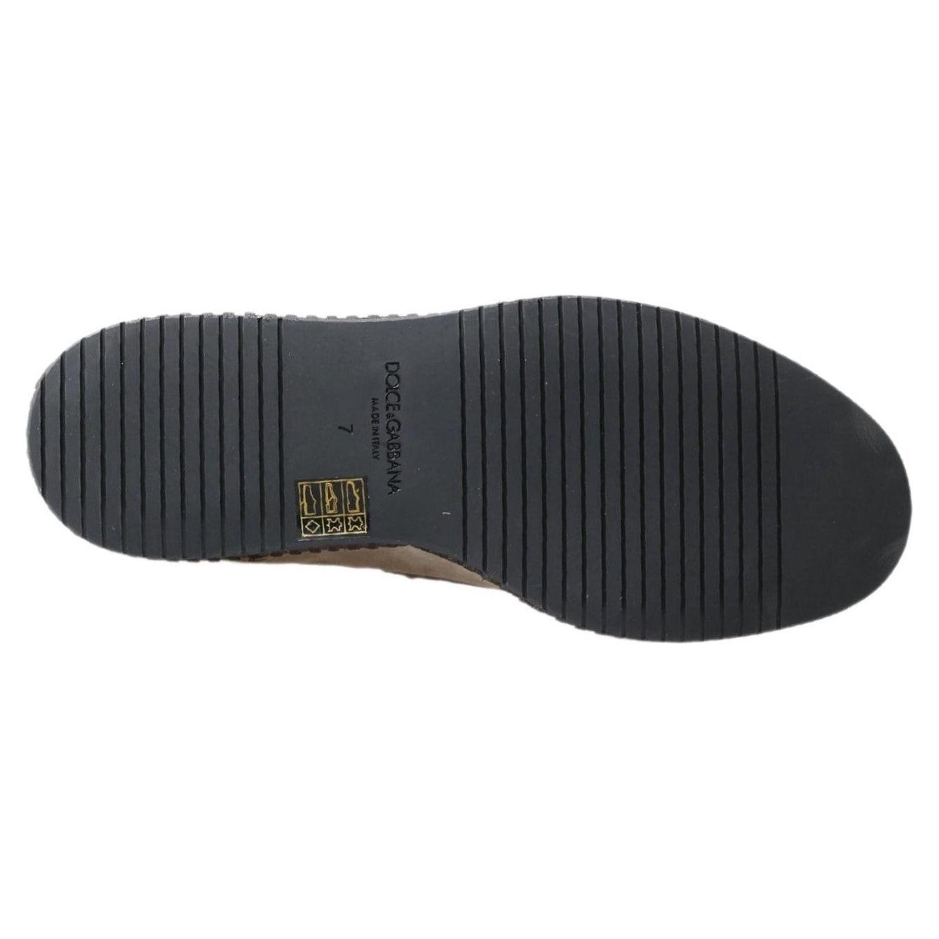 Dolce & Gabbana Ivory Suede Leather Men Espadrille Shoes Dolce & Gabbana