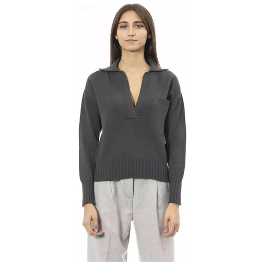 Alpha Studio Green Wool Women Sweater Alpha Studio