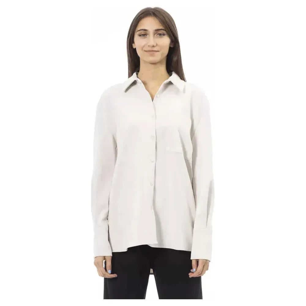 Alpha Studio White Polyester Women Shirt Alpha Studio