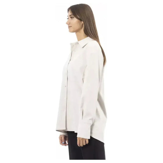 Alpha Studio White Polyester Women Shirt Alpha Studio