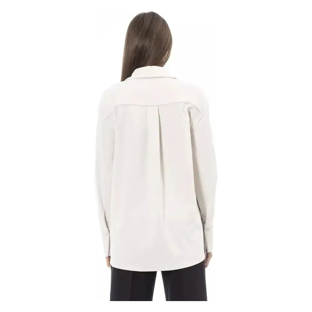 Alpha Studio White Polyester Women Shirt Alpha Studio