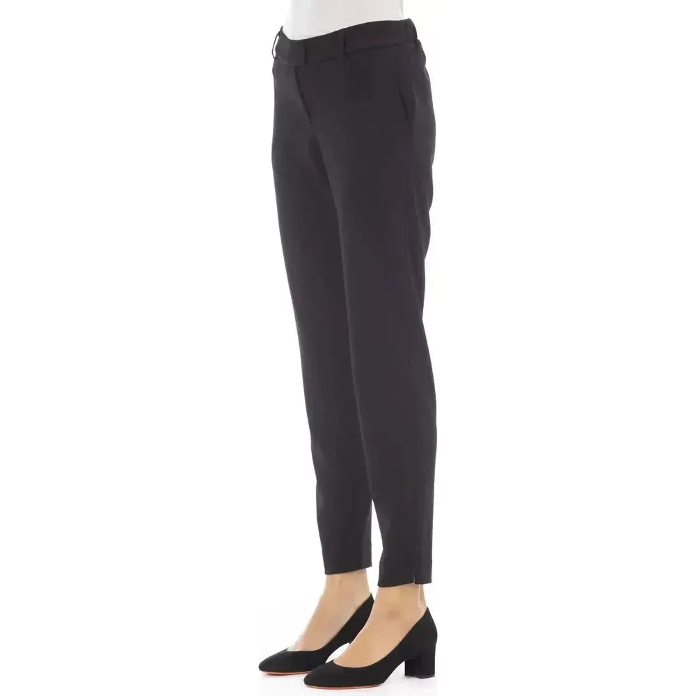 Alpha Studio Black Polyester Women Pant Alpha Studio