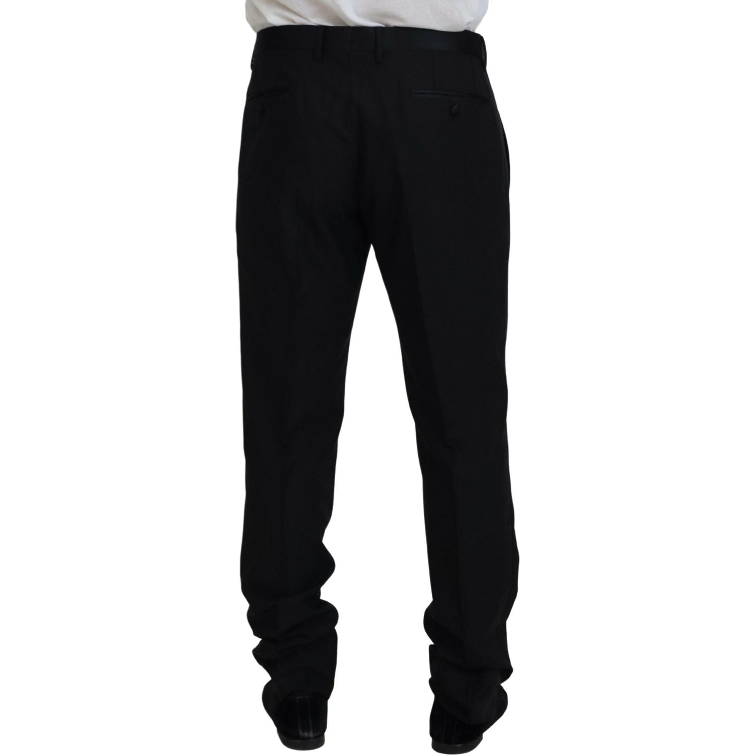 Dolce & Gabbana Black Dress Wool Silk Trouser Pants