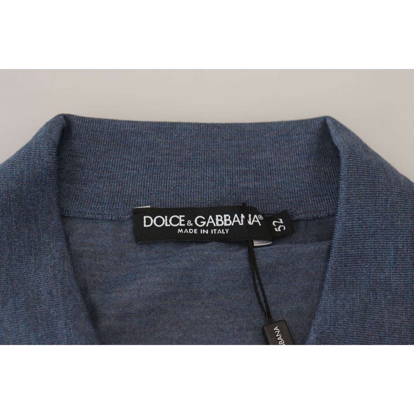 Dolce & Gabbana Elegant Silk Blue Pullover Sweater Dolce & Gabbana