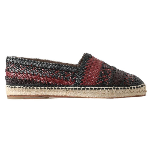 Dolce & Gabbana Black Bordeaux Buffalo Leather Espadrille Shoes Dolce & Gabbana