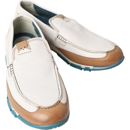 Dolce & Gabbana White Leather Loafers Moccasins Shoes Dolce & Gabbana