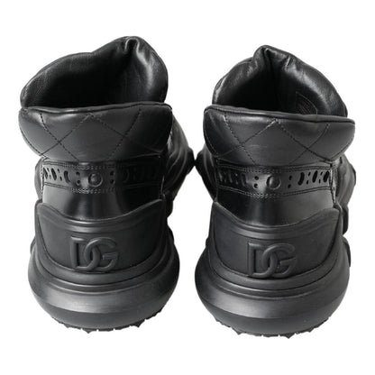 Dolce & Gabbana Black Leather Ankle Casual Boots Dolce & Gabbana