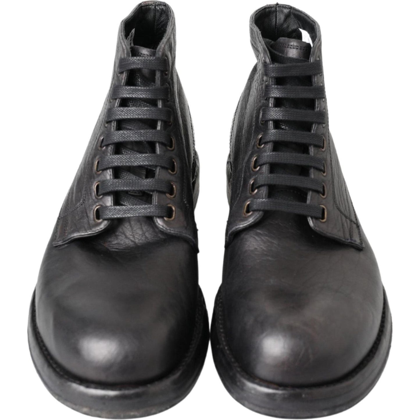 Dolce & Gabbana Black Horse Leather Perugino Boots Dolce & Gabbana