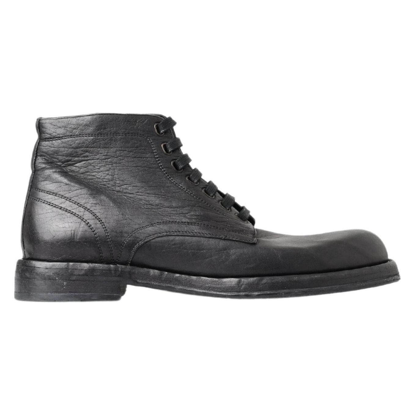 Dolce & Gabbana Black Horse Leather Perugino Boots Dolce & Gabbana