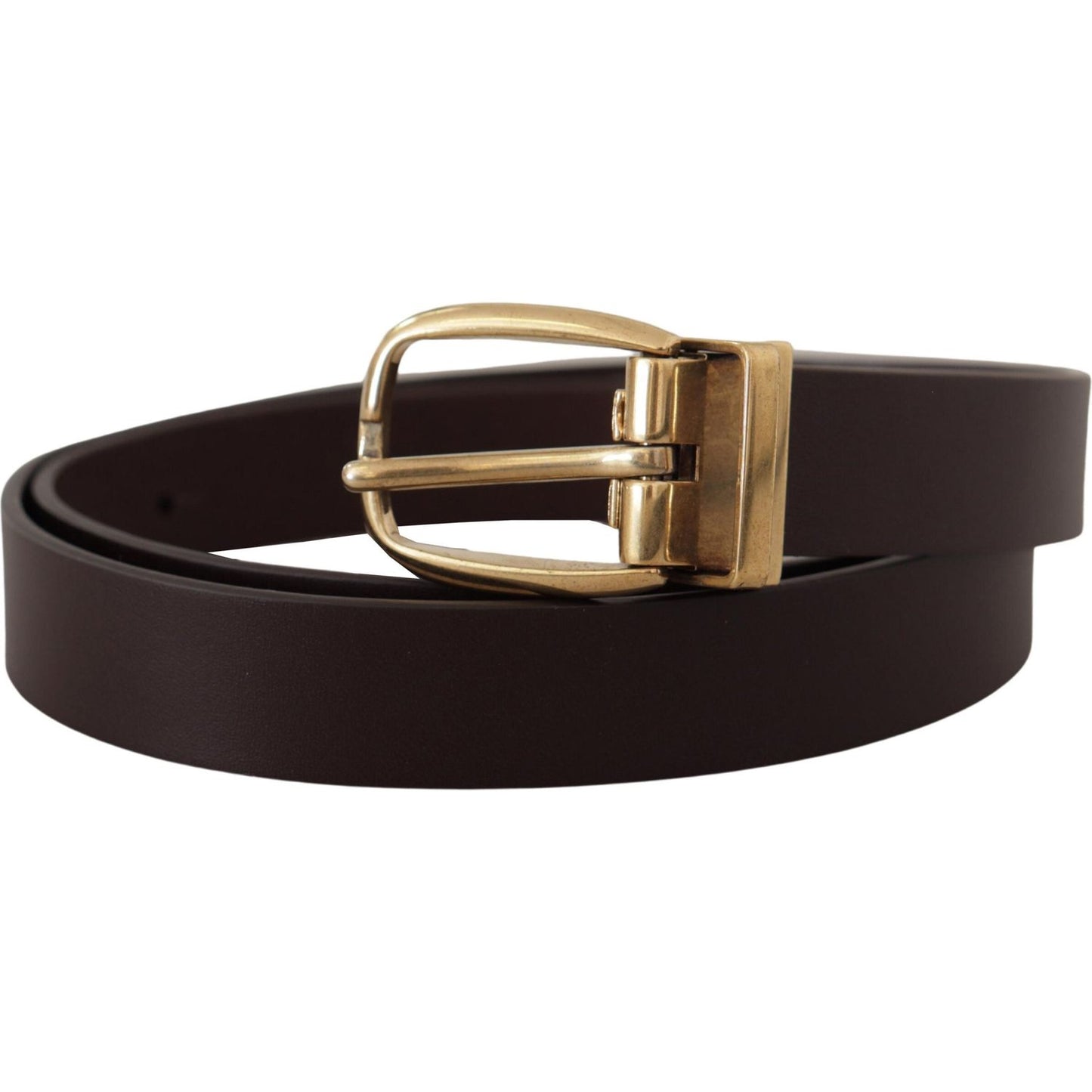 Dolce & Gabbana Elegant Dark Brown Leather Belt Dolce & Gabbana