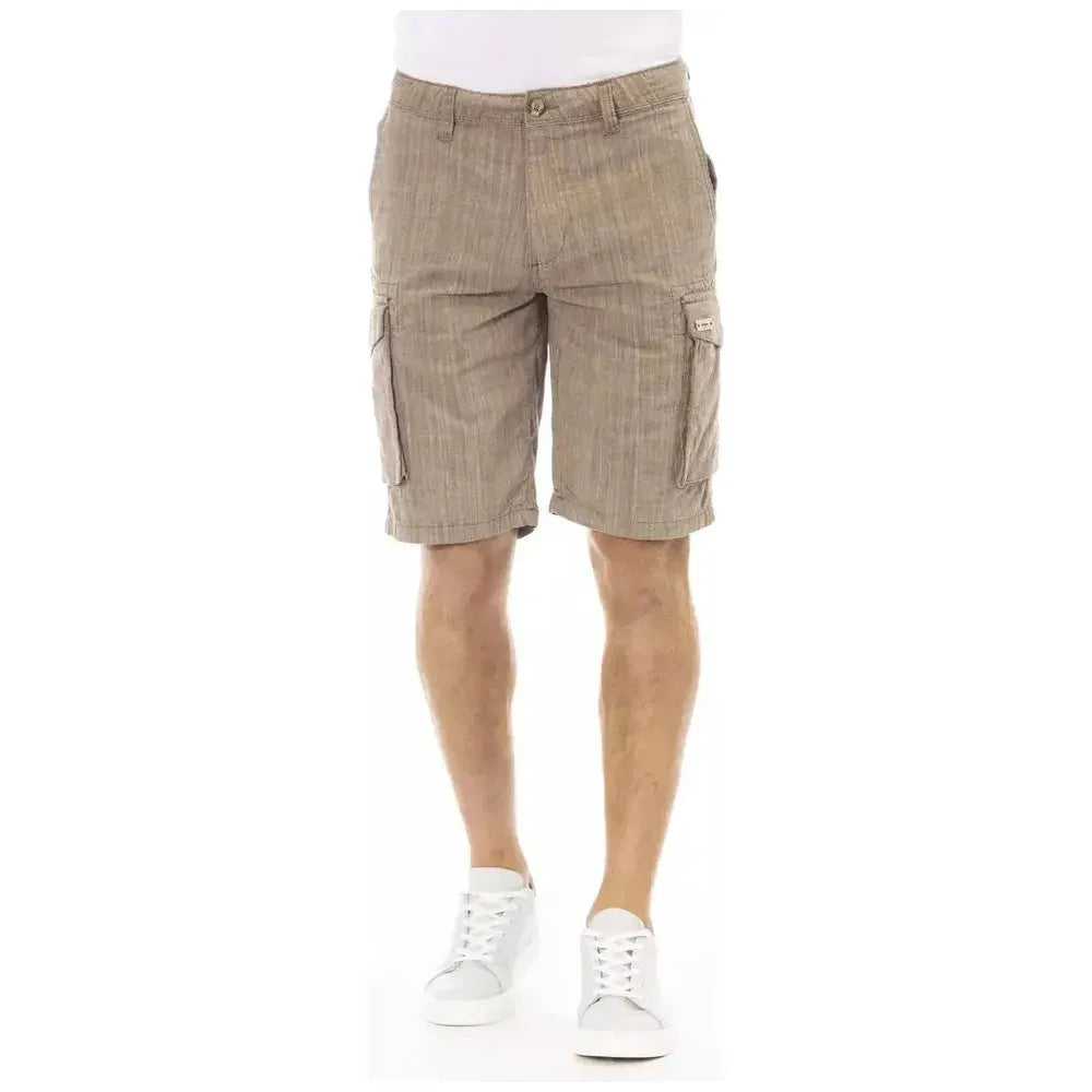 Baldinini Trend Brown Cotton Men Cargo Short Baldinini Trend