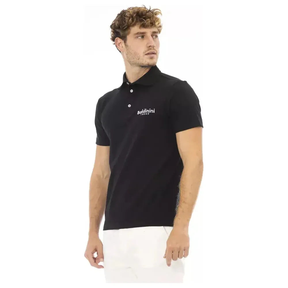 Baldinini Trend Black Cotton Men Polo Shirt Baldinini Trend